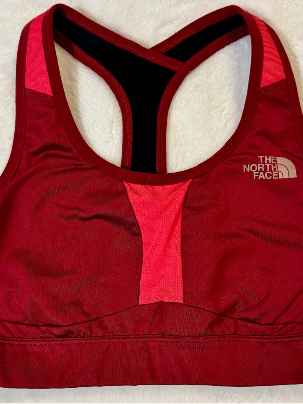 The North Face Women's Red and Pink Racerback Sports Bra